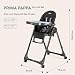 PEG Prima Pappa Follow Me Hochstuhl für Babys, Neigbar, Liegefunktion, 4 Räder, Faltbar und Ultra-Kompakt, für Kinder von 0 bis 3 Jahren (0-15 kg), True Black
