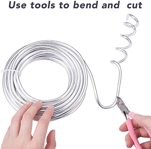 BENECREAT 4 Gauge(5mm) Silver Aluminum Wire 32 Feet(10m) Bendable Metal Sculpting Wire for Floral Model Skeleton Art Making and Beading Jewelry Work