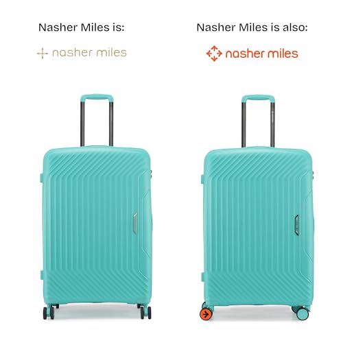 Image of Nasher Miles Coorg Hard-Sided Polypropylene Luggage Set of 2 | 55cm & 65cm | 8 Wheels Small & Medium Trolley Bag for Travel | Suitcase (Teal)