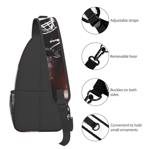 Morrales Sling Bag Negro para Senderismo y Uso Diario miniatura 4