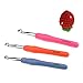 LOOEN 9pcs Magic Mermaid Crochet Hooks Kit with Organizer Soft Clay Handle Crochet Hook Set US Size 2.25-8.0MM (Multicolored)