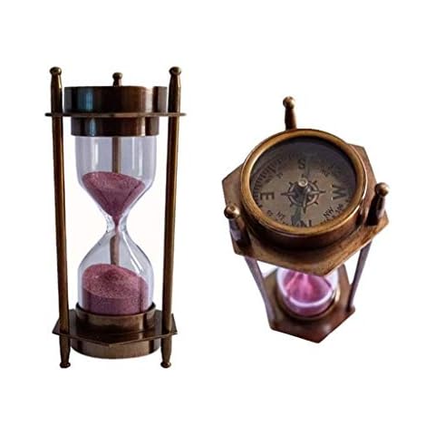 Hanzla Collection Decorative Brass Sand Timer Cover