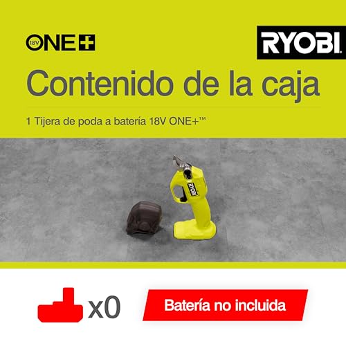 Image of Ryobi RY18SCA-0 18V ONE+ Cordless Secateurs (Bare Tool), Black