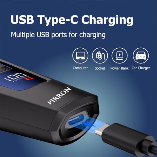 Electric Beard Trimmer for Men Professional Adjustable Length and Hair Clipper, Men's Beard Mustache Trimming and Body Hair Trimmer, Cordless LED Digital Display , 140 min Running Time Rechargeable Type C (Blue) - Image 7