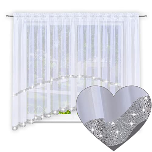 Home in Love Gardine aus Voile Bogen Form mit 2 x Zirkonband Kinderzimmer...