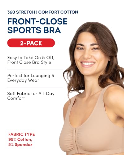 Image of Fruit of the Loom Women's Multi-Pack Front Close Sports Bra