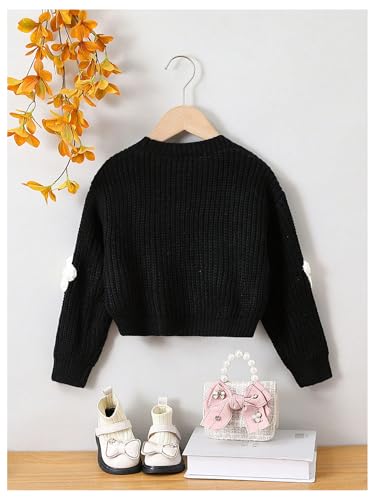 Verdusa Girl's Boho Floral Embroidery Cardigan Sweaters Button Up Knit Outerwear Fall Clothes2