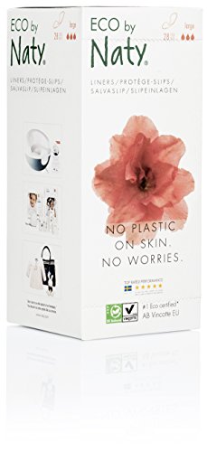 Eco By Naty, Proteggi-slip, Grande, 28 slip. Realizzati con fibre vegetali e vegani. 0% di plastica.