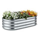 Amazon Basics - Letto da Giardino Rialzato, Acciaio Zincato, 121,8cm x 61cm x 31,2cm, Confezione da 1, Argento