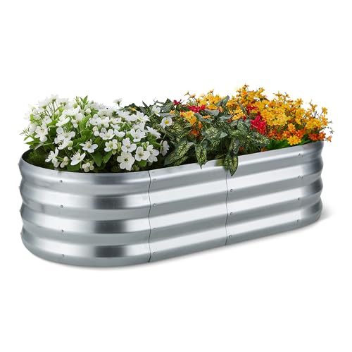 Amazon Basics Huerta Elevada, Acero Galvanizado, 121,8 x 61 x 31,2cm, Paquete de 1, Plata