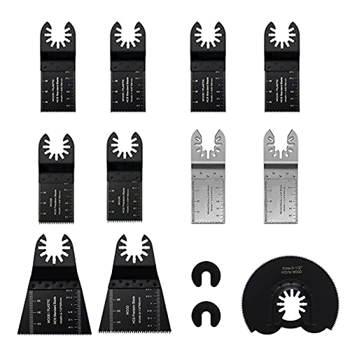 Lame de Scie Oscillante,13PCS Mixte Outil Multi-Usage Kit,Universel Outil Multifonction Saw Blades Accessoires Kit,pour Fein Multimaster, Dremel, Bosch, Makita, Dewalt et plus encore Cover
