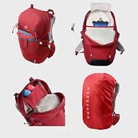 NORDKAMM® Profi Wanderrucksack 25L, Rucksack 25l aus Robic® Performance Nylon, Damen und Herren, Hüftgurt hohenverstellbar, inkl. Regenhülle, rot, regular fit – Ansicht 7