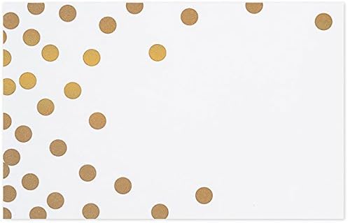 Pack Of 50, Metallic Golden Dots Gloss Enclosure Card 3-1/2 x 2-1/4" Made In USA