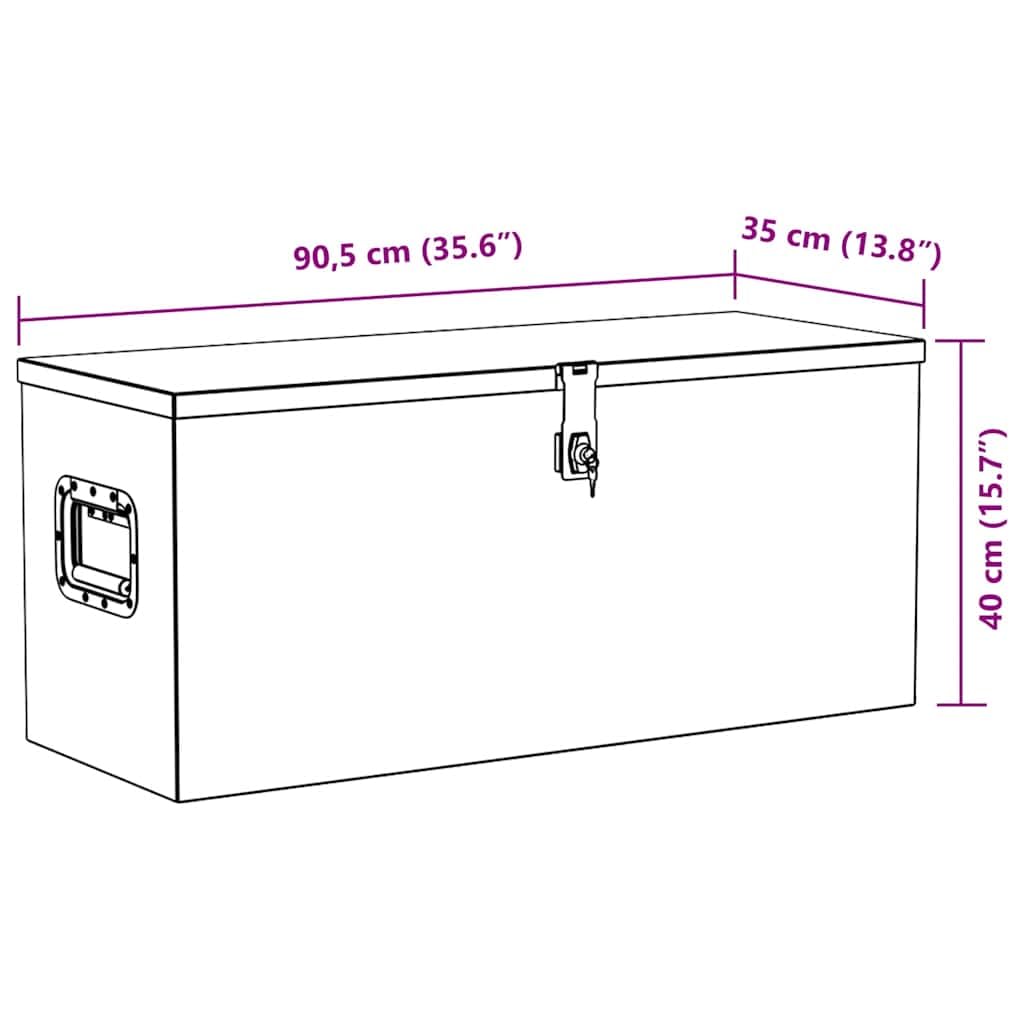 Genérico Caja de Aluminio Plateado 90,5x35x40 cm,Bricolaje,Accesorios de Bricolaje,Organización y Almacenamiento de Herramientas,Cajas de herramientas-142940
