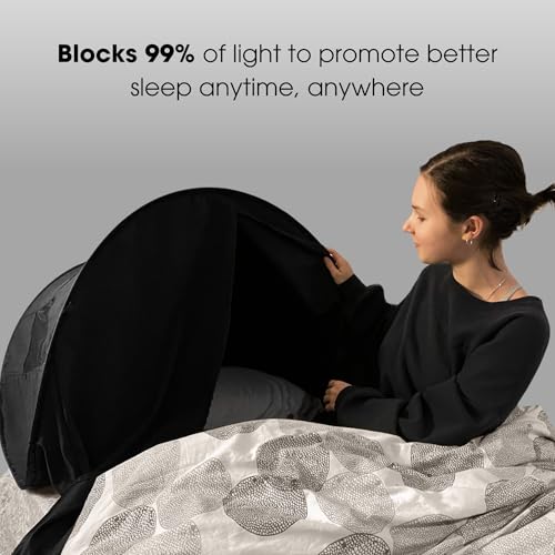 Image of Sleep in Total Darkness, Even in a Bright Room, Create a Private Space, zDen Patented Light-Blocking Sleep Den, Non-Toxic Blackout Canopy for Naps, Travel, Dorms, Night Shift, Migraine Relief
