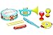 Let's Play jeu d'instruments Musikset 9-teilig-mit Sambaballs, Trompete, Blockflöte, Trommel, Tamburin und Mundharmonika-Musikinstrumente für Kinder ab 1 Jahr, Mehrfarbig