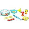 Let’s Play – Set van instrumenten voor wereldwijde motoriek – 9-delige muziekset voor hand-oog coördinatie – Met Samba ballen, trompet, blokfluit, trommel, tamboerijn en mondharmonica – Vanaf bouwjaar