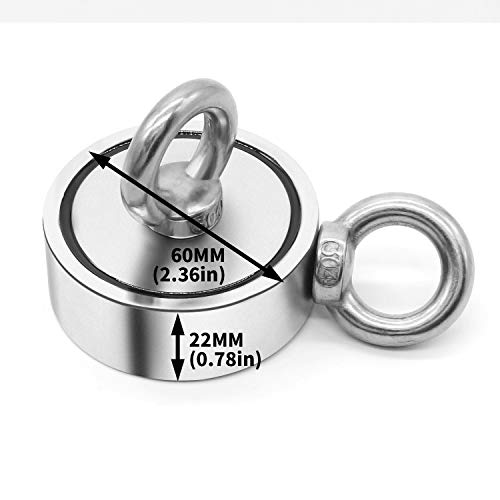 image for KYGNE Fishing Magnet Double Sided, 600lbs Pulling Force Super Strong R