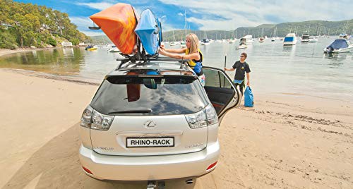 Rhino-Rack J Folding Kayak Carrier Extension, Includes 2 Padded Buckle Tie Downs & Two Straps, Double Your Carrying Capacity, Black (S512X) #TOP6