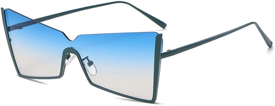 One-piece Half-frame Women's Sunglasses Metal Frame Decorative Glasses UV400
