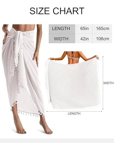 Eicolorte Sarong Cover Up Womens Beach Cover Up Bikini Bathing Suit Swimsuit Swimwear Coverup Sarong Pareo Wraps for Women - Image 7