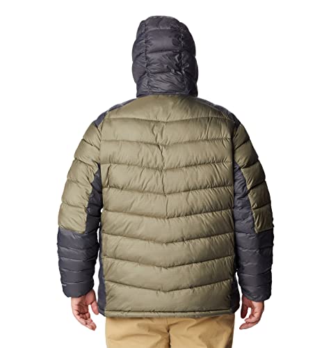 Columbia Jaqueta masculina com capuz de laço de labirinto, verde pedra/tubarão, 2GG