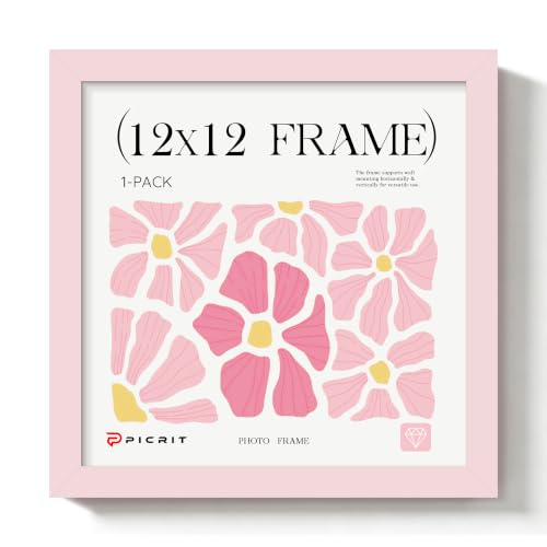 Picrit 12x12 Picture Frame, Photo Frame for Wall Mounting, Pink