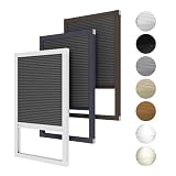 Hoeflife Cellular Shades Cordless Blackout, Skylight Blinds for Windows Roof Window Shades for Home, Room Darkening Honeycomb Blinds for Doors - Custom Cut to Size(Blackout, Grey)