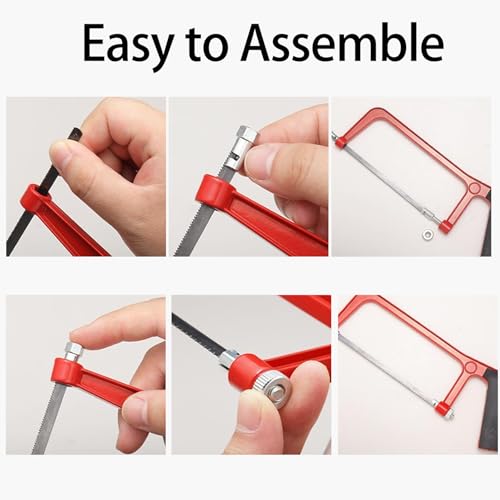 Petite Scie à Métaux, Scie à Métaux Junior, Mini Scie à Métaux, Mini Hand Saw, Scie à Métaux Portable, Petite Scie à Main, Avec 10 Lames de Scie Interchangeables, pour Couper Plastique, Bois – Image 6