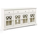 EZ-Style Electric 60'' Media White Gothic Arch TV Stand Fireplace