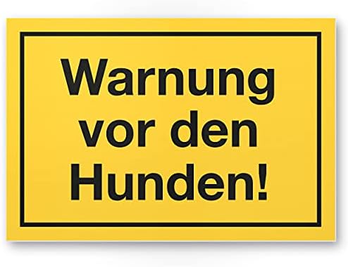 Komma Security Warnung vor Hunden - Hunde Schild Hinweisschild Gartentor Gartenzaun - Türschild Haustüre Warnschild Abschreckung Einbruchschutz - Achtung Vorsicht Hund
