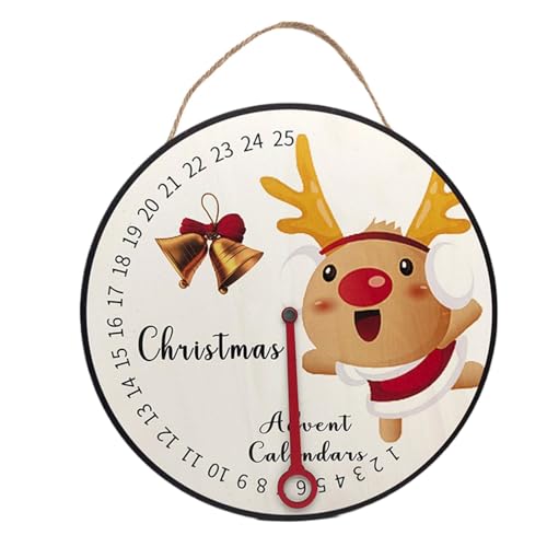 Letrero de calendario de cuenta regresiva de Adviento, adorno de madera con cuenta regresiva para Navidad, accesorios de escena de vacaciones de invierno, reloj de cuenta regresiva para aula, sala de