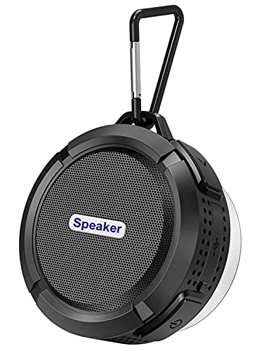 Haut-parleur Bluetooth, etanche avec, son HD puissant, haut-parleur de avec ventouse et crochet robuste, compatible avec iOS, Android, PC, Pad (noir)