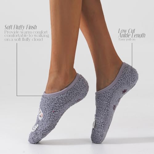 Image of 3Pairs Ankle Socks Low cut Pom Pom Fluffy Fuzzy Warm Winter Plush Slipper Socks For Women
