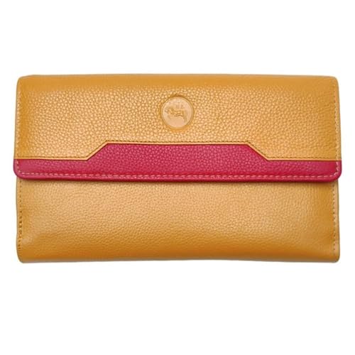 Grand portefeuille femme en cuir de vachette véritable aux finitions soignées