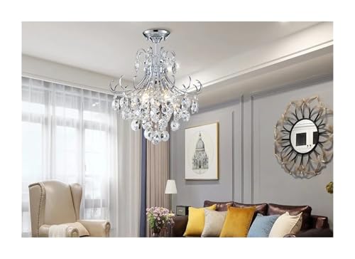 Luminaire en cristal haut de gamme 18 pouces à 4 lampes pour une entrée élégante
