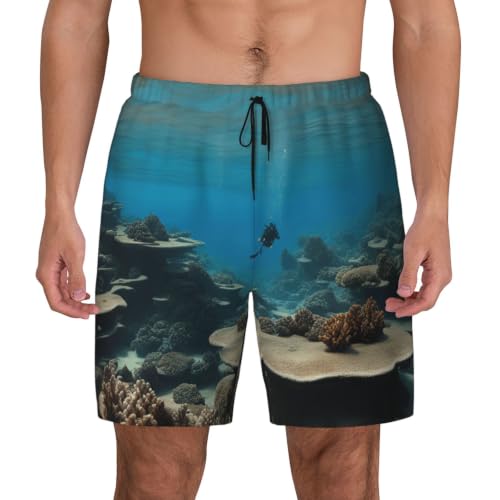 Short de bain respirant homme avec motif sous-marin léger vêtement plage