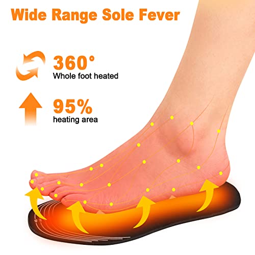 Heated Insoles, USB Heated Shoes Outdoor Sports Feet Warmer for Men and Women Winter Hunting Ski Fishing Hiking Electric Heated Foot Warmer Insole Black Size 8-11/41-45 - Image 3