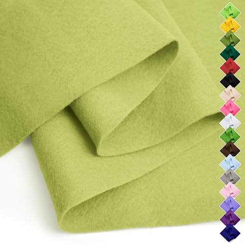 Image of Soft Felt Fabric Sheet 18 inch x 36 inch, 1.6mm Acrylic Craft Felt, Olive Green | Soft Thick Felt by The Yard, Large Precut Sheet, Nonwoven Fabric for Sewing DIY Crafts, Classroom & Home Decor