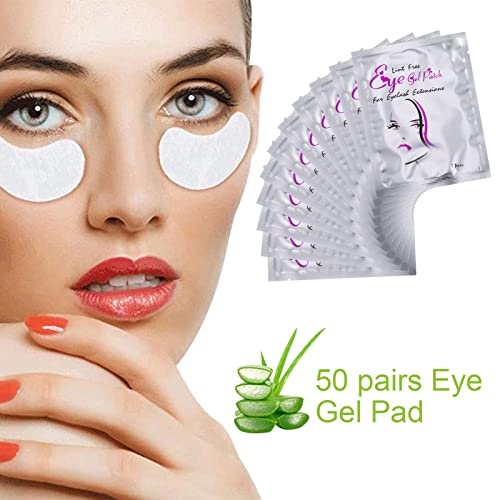 Fanshiontide 50 Paar Augenpads für Wimpernverlängerung,Wimpernpads Hydrogel Augen Pads Eye Gel Patches für Eyelash Extensions Augenwimpern