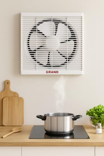Grand Electronic Electric Kitchen Hood, 30x30cm, Suction and Expulsion, Silent Motor, Automatic Tailgate, 2 Years Warranty
