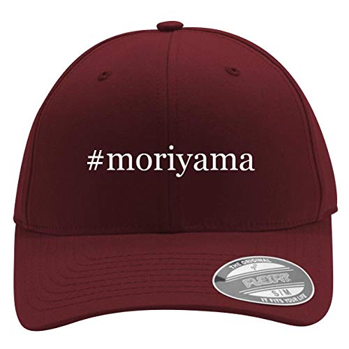#Moriyama - Men's Hashtag Flexfit Baseball Cap Hat, Maroon, Large/X-Large