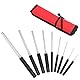 QWORK® 9 Stück Splinttreiber Set, Durchschlag aus Chrom-Vanadium-Stahl, für Automobil-, Uhrenreparatur, Schmuck und Basteln