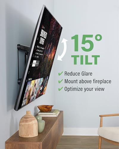 Image of SANUS Height Adjustable Full Motion TV Wall Mount for 42 inch to 90 inch TVs - Raise or Lower TV 4 inch After Install - Maximizes Compatibility with Your Setup - 3 Step DIY w /Smooth Extension, Tilt & Swivel