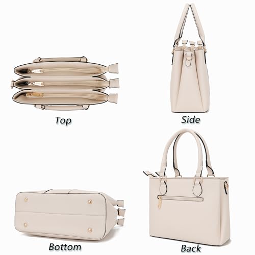 Image of Qiyuer Purses and Wallet Set for Women Satchel Handbag Tote Bag | 3 Zippered Compartments,Pebble PU leather,Multi-slot design,Everyday commuting