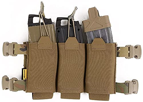 Emersongear Tactical Triple Mag Pouch,Placard 5.56 Magazine Panel,Magazine Pouch With Hook Backing,Tactical Vest Chest Rig Bag Multicam #TOP4