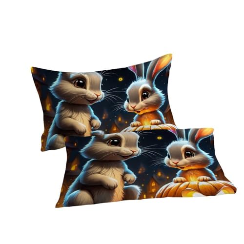 Housse de couette lapin microfibre douce et résistante lit 200x200 cm - 7