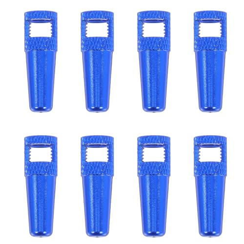 8 Unidades Tapas de Válvula para Bicicleta Aluminio Color Azul miniatura 1