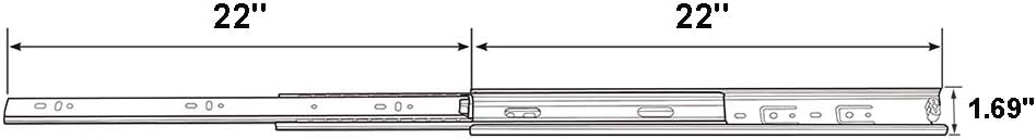 Exсluѕіvе Sресіаl Friho 5 Pair of 22 Inch Hardware Ball Bearing Side Mount Drawer Slides, Full Extension, Available in 12'',14'',16'',18'',20'',22'' Lengths