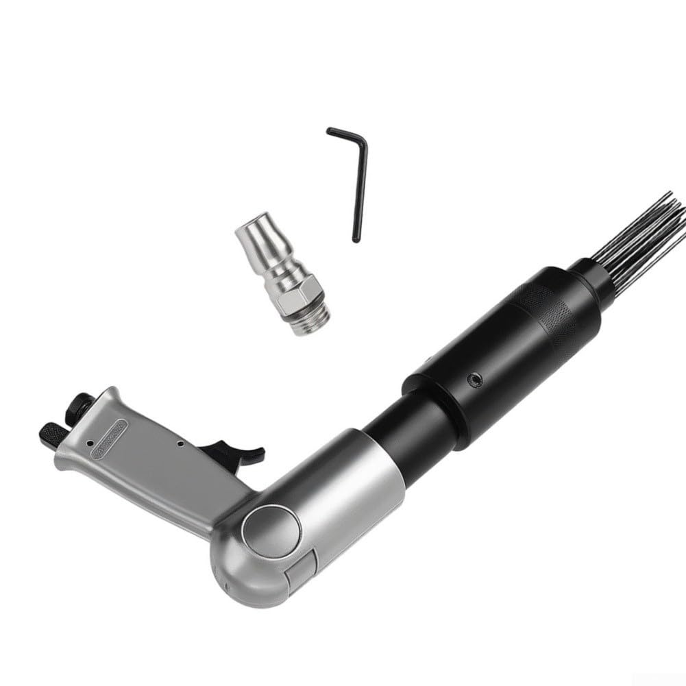 Scaler pneumatico ad ago temprato in acciaio al manganese (370 mm) | 19 aghi in acciaio temprato, 3500 giri/min per l'impatto, rimuove le scorie di vernice ruggine, riparazione automobilistica